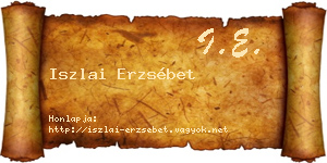 Iszlai Erzsébet névjegykártya