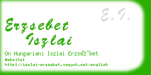 erzsebet iszlai business card